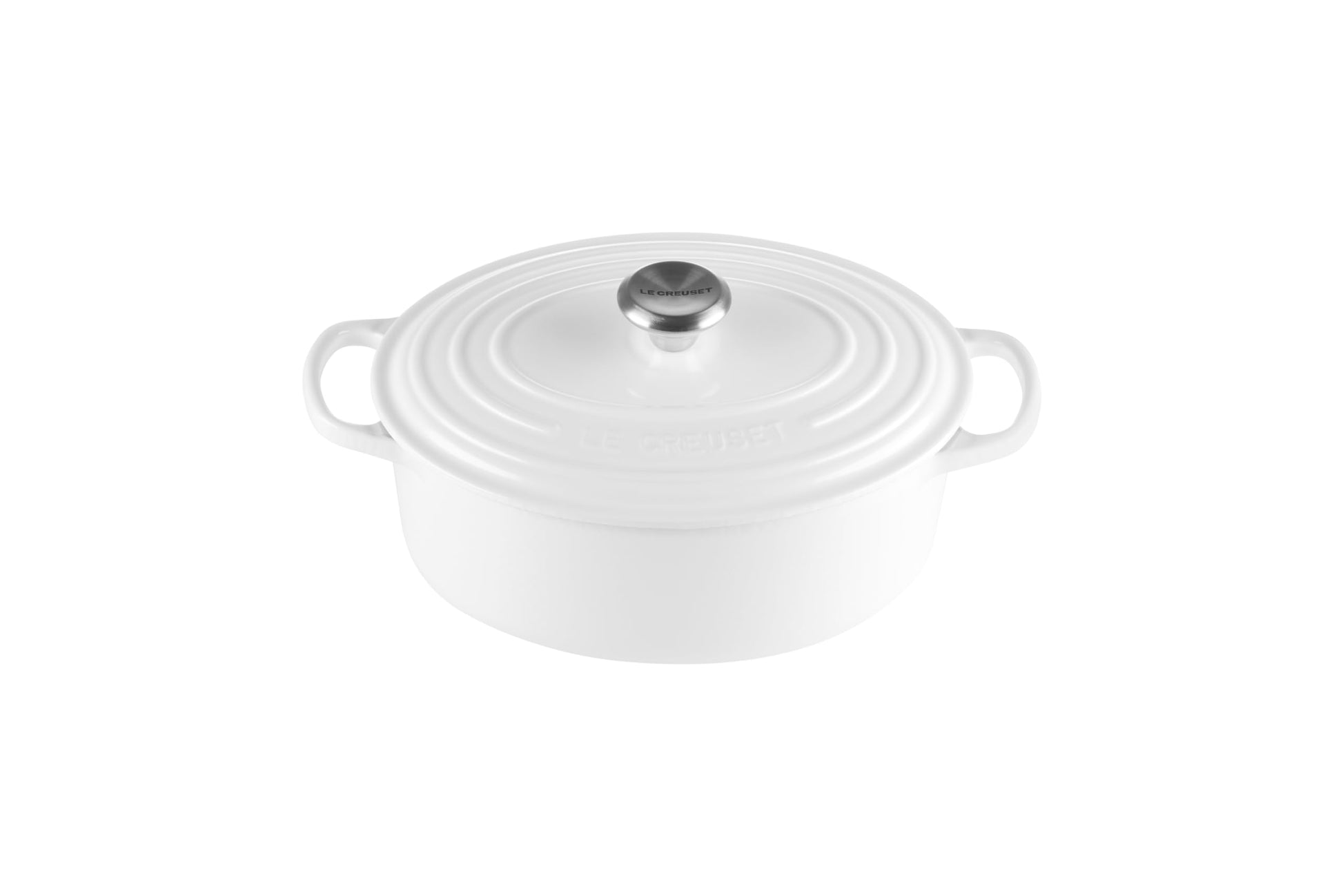 Le Creuset Signature de hierro fundido esmaltado Oval holandés francés horno, 2 3/4 Quart, blanco