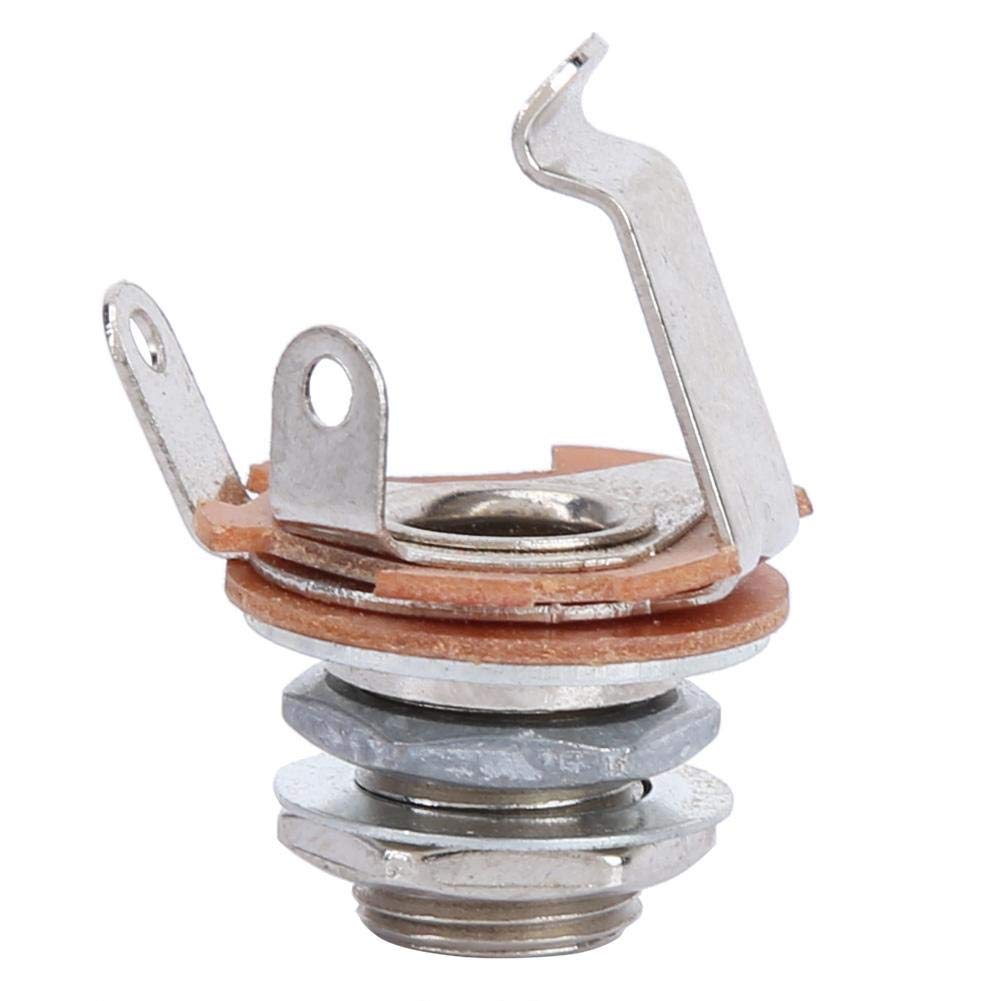 10 piezas 6,35 mm entrada de guitarra salida jack estéreo mono jack toma cilindro reemplazo para guitarra acústica bajo eléctrico