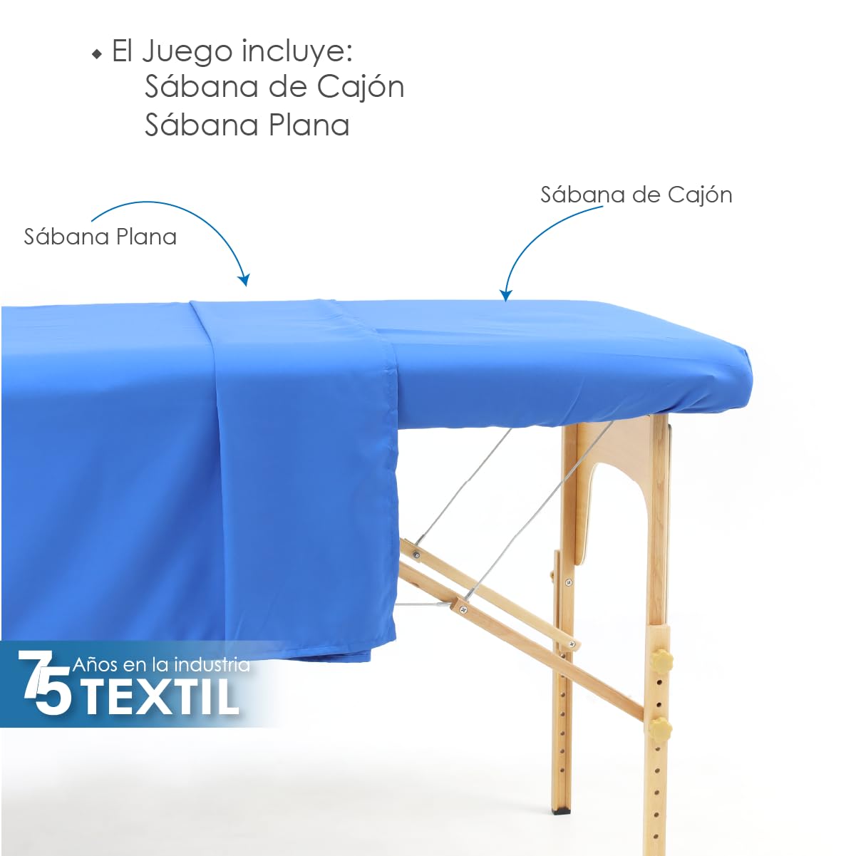 La Nueva Perla Juego Sabana Camilla Masaje Spa Exploracion Microfibra Color (Azul Rey, 1 Juego (2 Piezas))