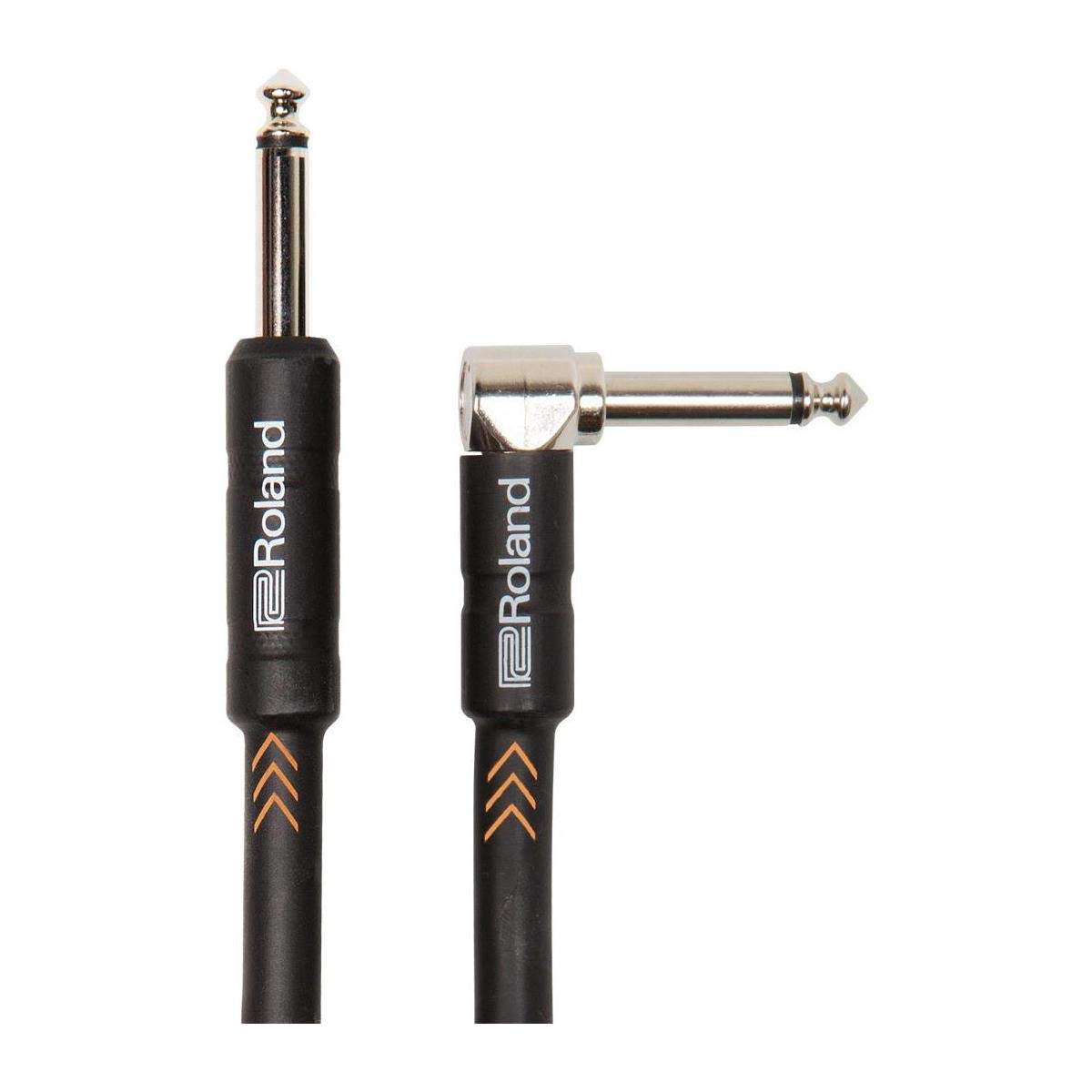 Cable Roland serie Black instrumento conector receto plug TR 6.3mm - Conector plug angulo recto TR 6.3mm 1.5 mts.