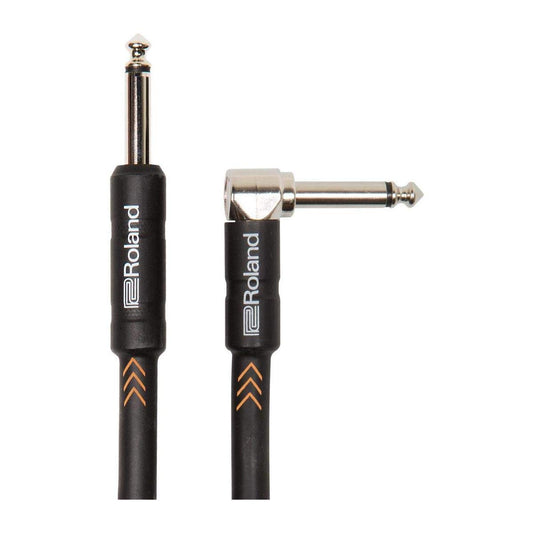Cable Roland serie Black instrumento conector receto plug TR 6.3mm - Conector plug angulo recto TR 6.3mm 1.5 mts.