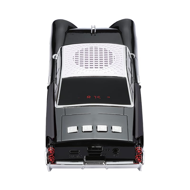 Altavoz Retro QFX Negro con Bluetooth y Luces LED para Fiesta
