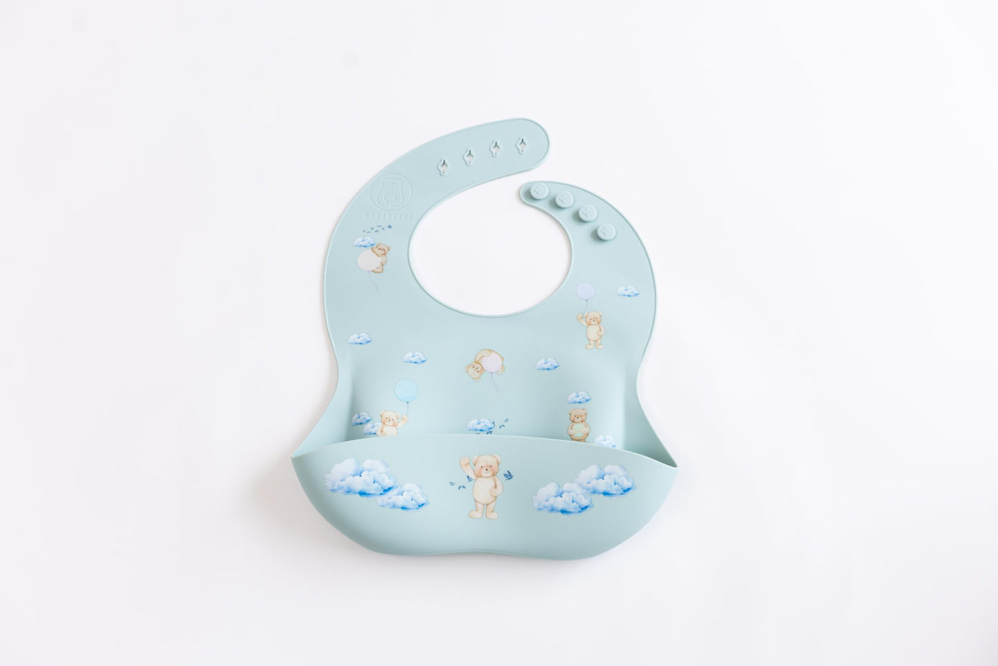 Mamabears - Babero y tapete de silicona para bebé, para niños, niñas, bebés y niños pequeños, impermeable, ajustable, última intervensión de BPA, salvia