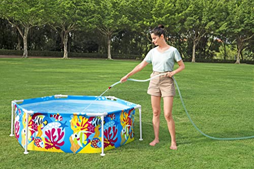 Bestway - Piscina con Marco Profesional de Acero con protección Solar en el Techo, sin Bomba de diámetro, 183 x 51 cm, diseño subacuático Redondo
