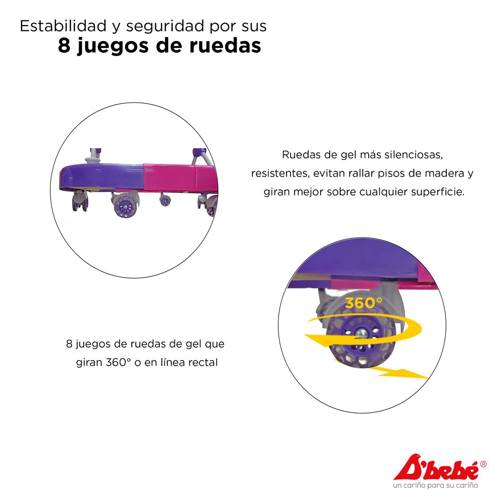 Andadera Mecedora D´BEBÉ Rosa Convertible para Bebé