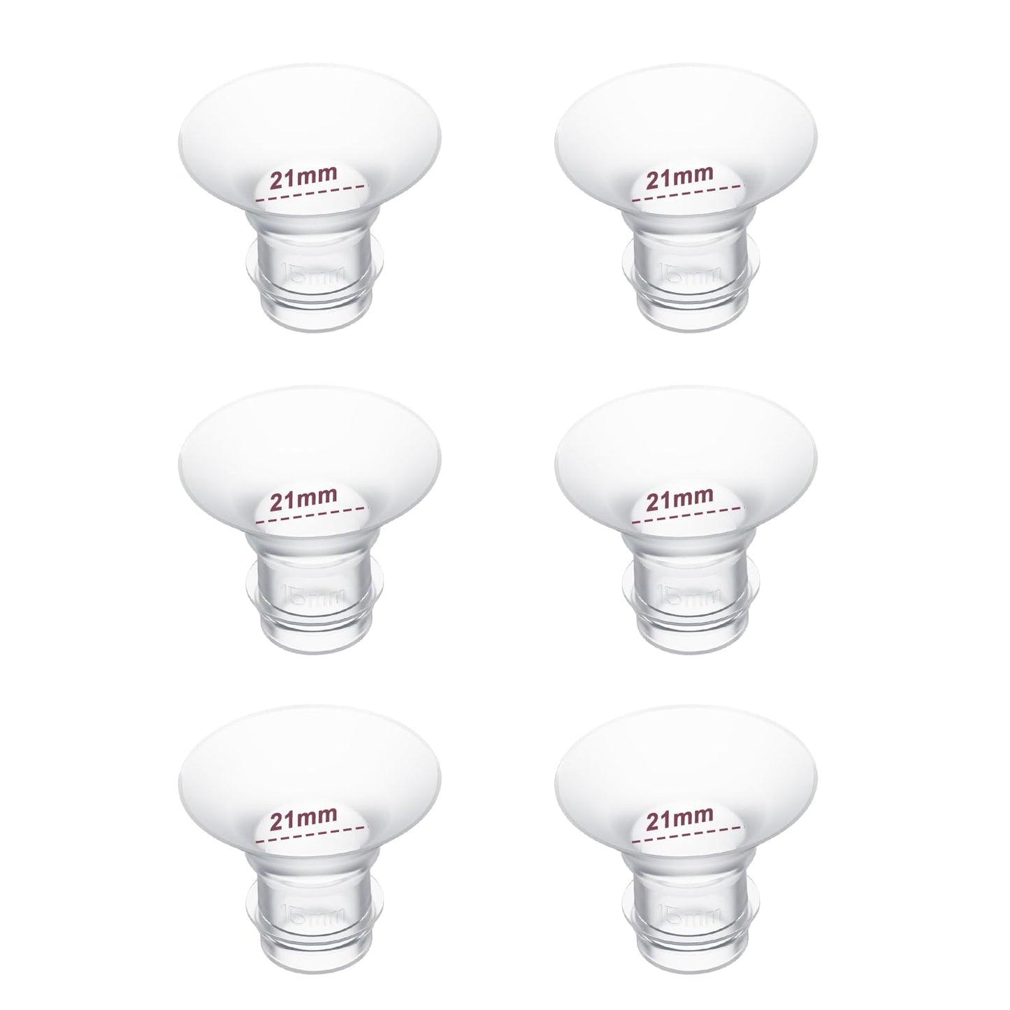 Insertos de brida 21mm 6 piezas, Compatible con taza de sacaleches portátil Momcozy S12 Pro/S9 Pro/S12/S9, Adecuado para escudos/brilas de 24mm de Medela/Spectra/Elvie/Willow/TSRETE, Reduce el túnel