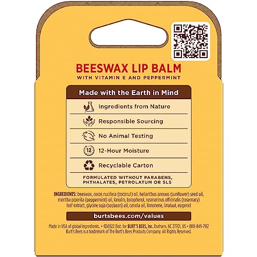 Bálsamo Labial Con Cera De Abejas 100% Natural - Lip Balm Beeswax | Pack X 4