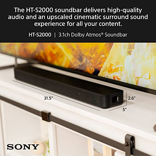 Sony Barra de Sonido HT-S2000 de 3.1 Canales Dolby Atmos®/DTS:X®