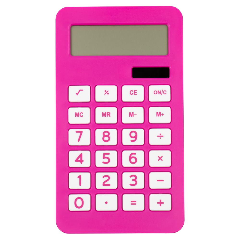 Calculadora JAM PAPER Rosa Fucsia con Pantalla LCD de 10 Dígitos