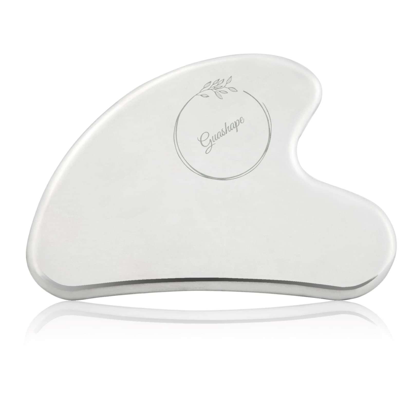 GUASHAPE Gua Sha - Herramientas faciales de acero inoxidable, herramienta Guasha para esculpir la cara, moldear, levantar, apretar, reducir la hinchazón, alivio de tensión, herramienta de masaje Gua Sha de metal para cara y cuerpo, color plateado