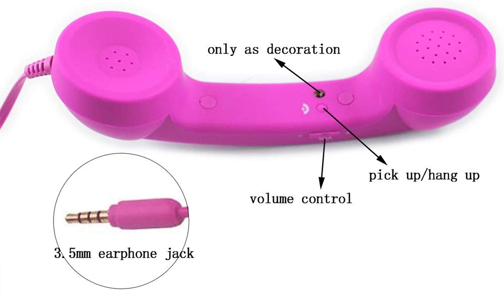 Altavoz Retro YTYKINOY Rosa Intenso para Teléfono Celular y Smartphone