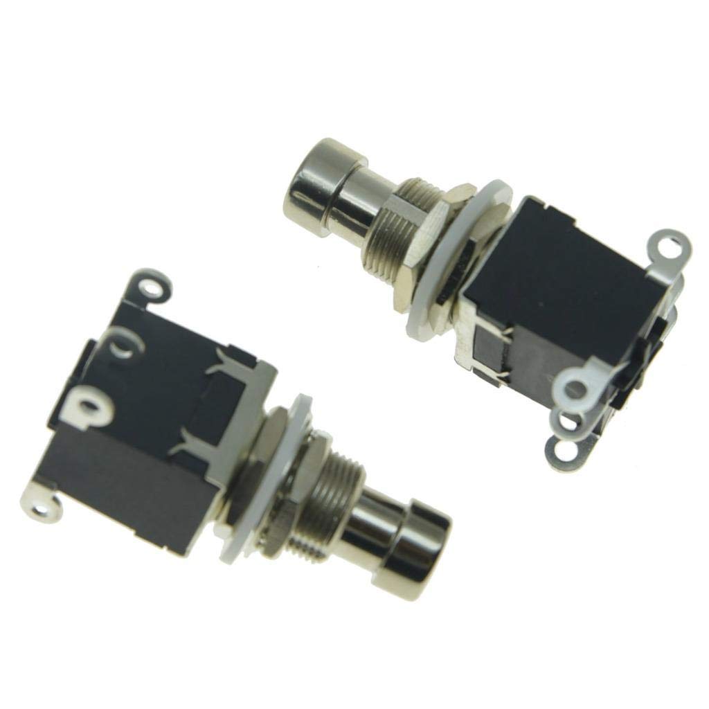 Kaish - Juego de 2 interruptores de pedal para guitarra eléctrica con 6 pines DPDT, color negro, Pack of 2