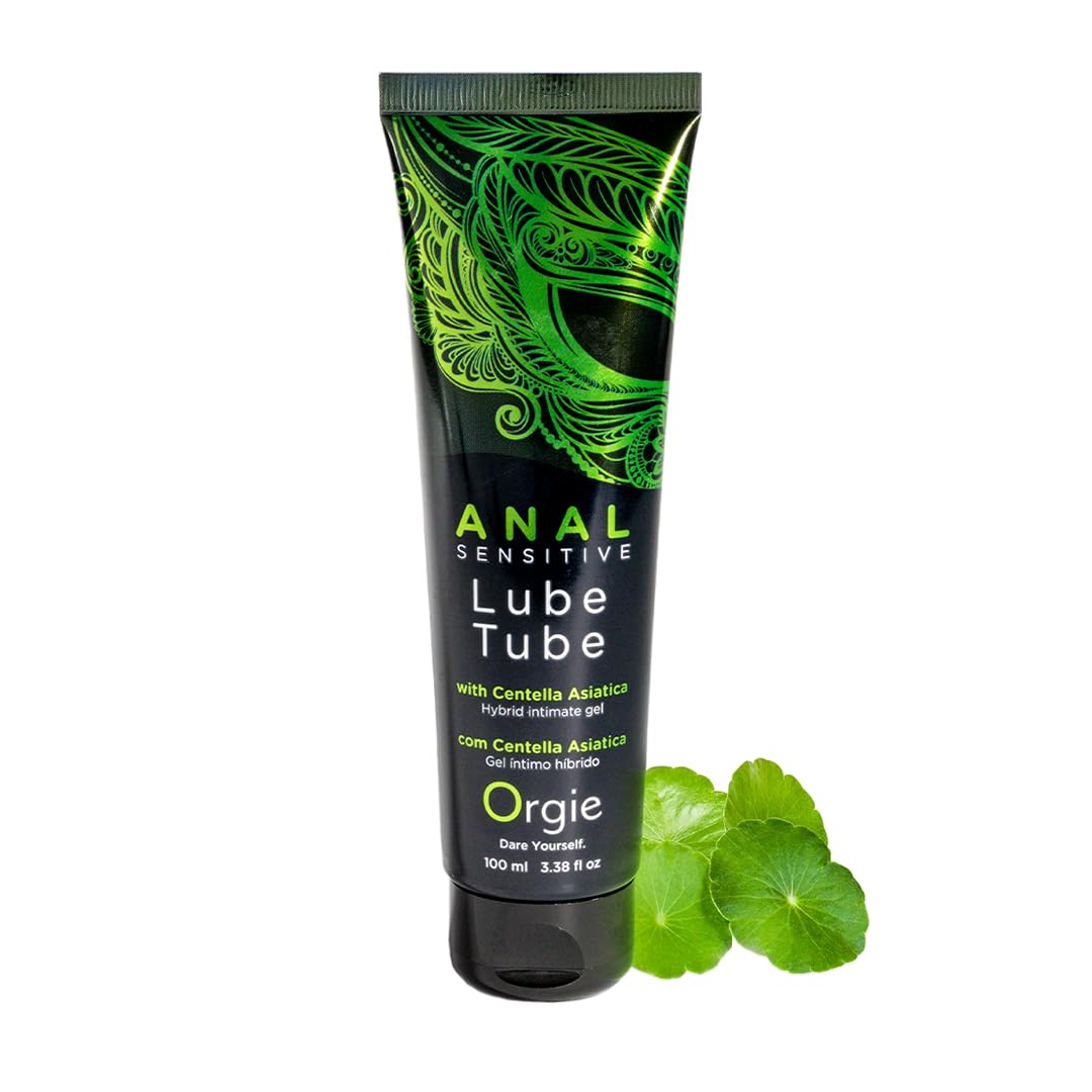 Lube Tube Anal Sensitive. Lubricante anal híbrido con base de agua y siliconas con activos cicatrizantes e hidratantes. Con ácido hialurónico 100 mL. Importado.