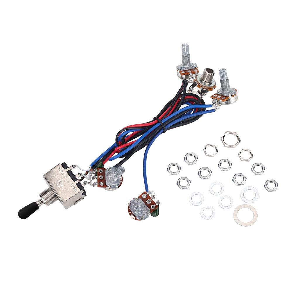 Dilwe Kit de arn¡§|s de cableado para Bajos, Que Incluye 11 Tuercas y 6 Arandelas para el Kit de reemplazo de Guitarra electr¡§?nica