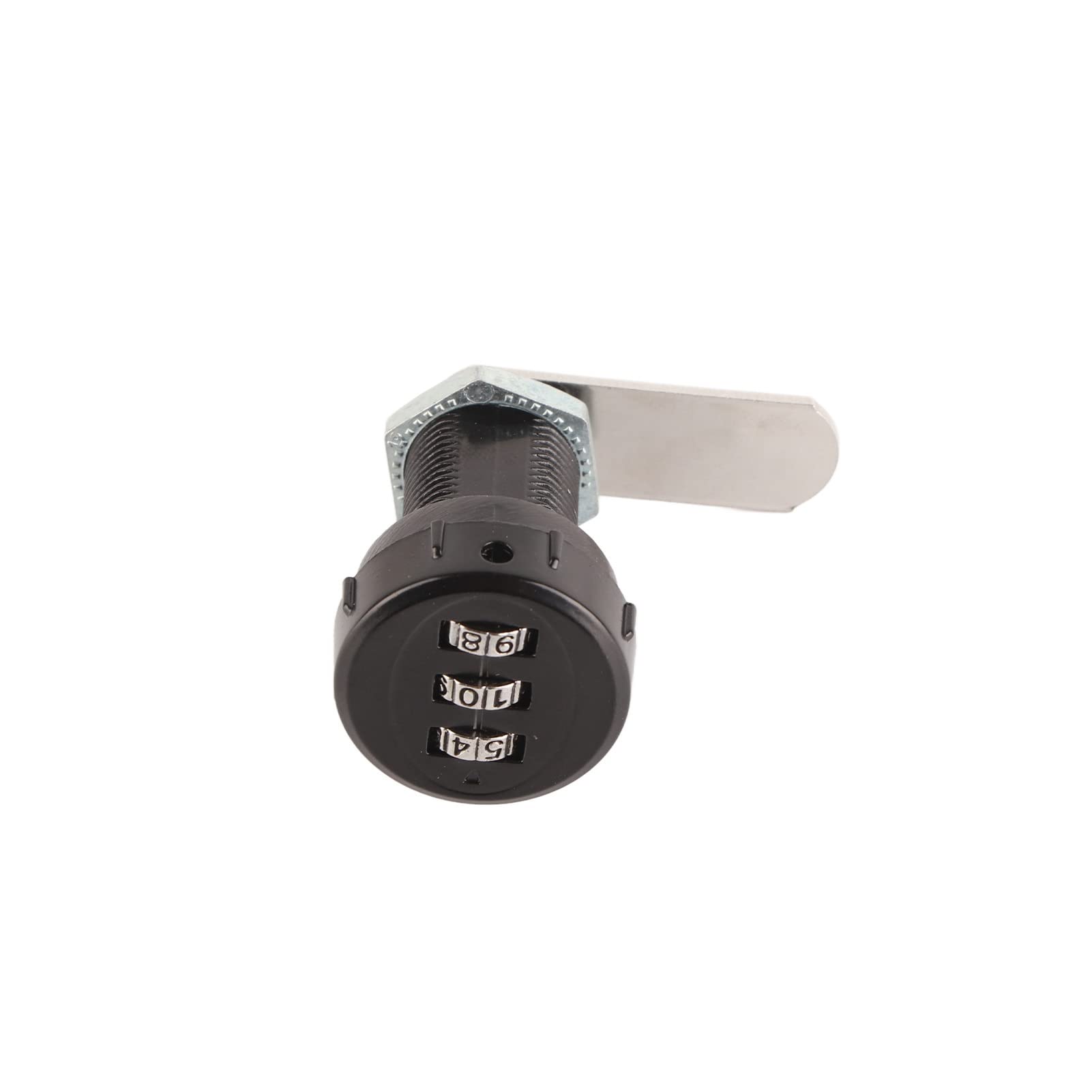Cerradura codificada Combinación de código de 3 dígitos Plata Aleación de zinc Conveniente Cam Contraseña Cerradura Gabinete Cajón Armario Seguridad Codificación Cerradura(L=30.5 19~23mm柜厚)