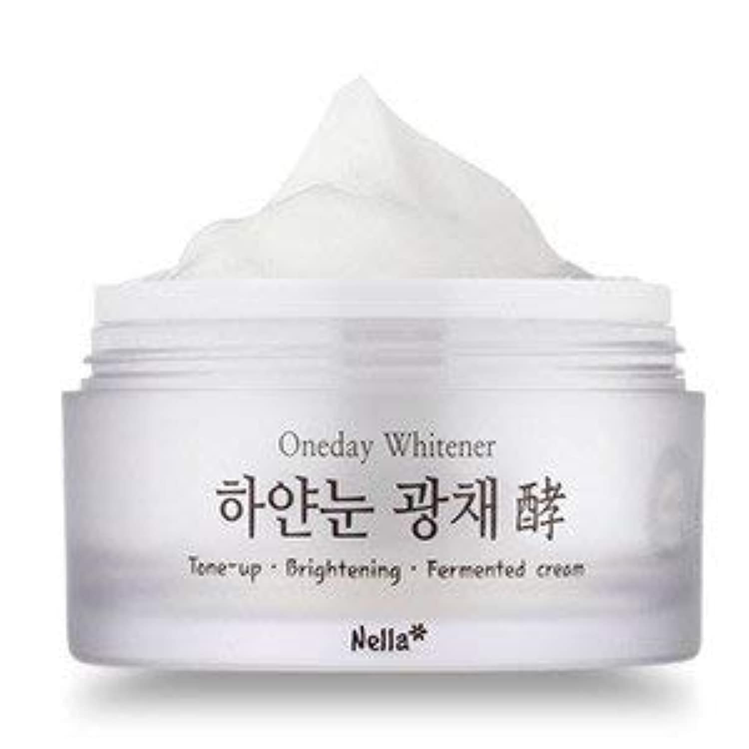 Nella Oneday Whitener, White Snow Whitening and Brightening Ferment Cream, Radiant Tone-Up, Korean Beauty, 1.76 Ounce