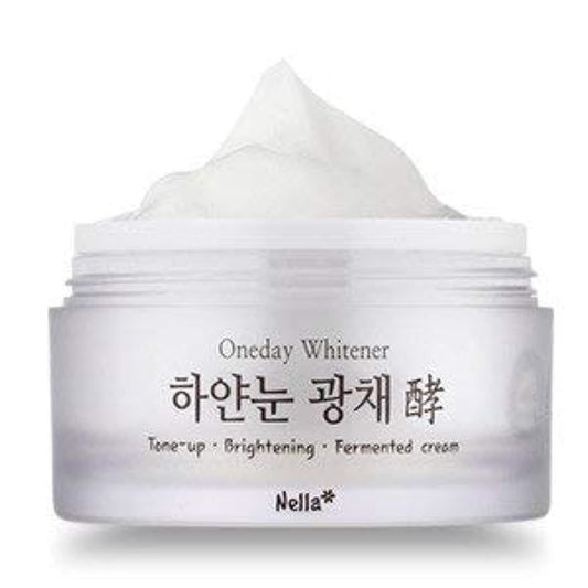 Nella Oneday Whitener, White Snow Whitening and Brightening Ferment Cream, Radiant Tone-Up, Korean Beauty, 1.76 Ounce