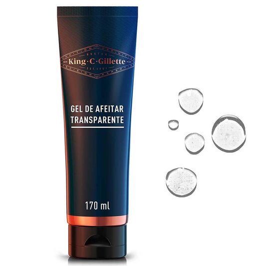 Gillette King C. Gel para Afeitar con Aloe para Rasurar la Barba con Rastrillo 170ml