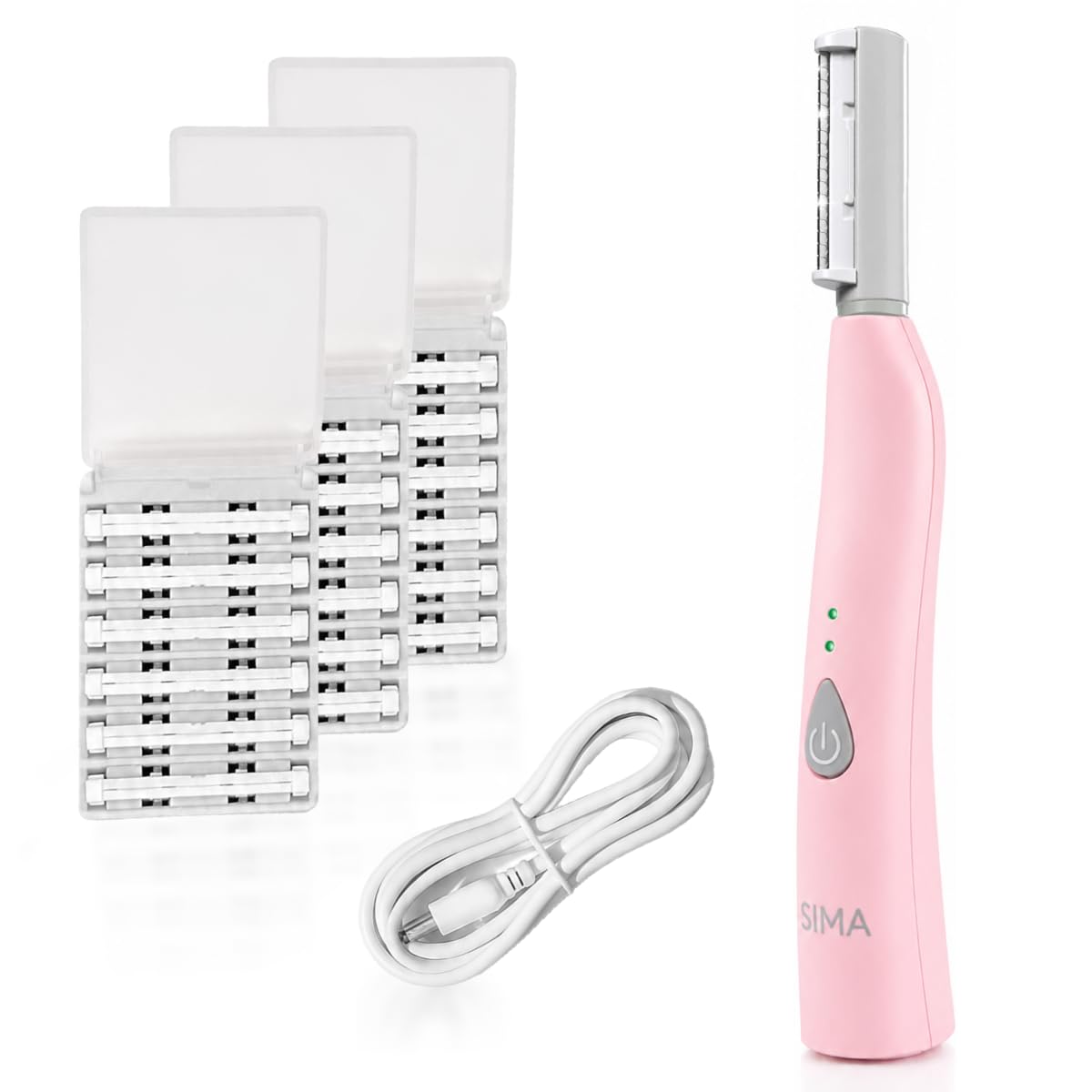 SPA SCIENCES Maquinilla De Afeitar Dermaplane Patentada Por Sima Para Rostro Femenino: Exfoliación Facial 2 En 1 Indolora Y Depilación De Vello Facial Antienvejecimiento 3 Velocidades Recarg