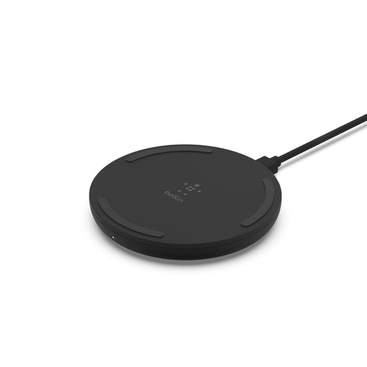 Belkin WIA001ttBK Base de Carga inalámbrica de 10 W + Cargador de Pared QC 3.0 + Cable, Negro