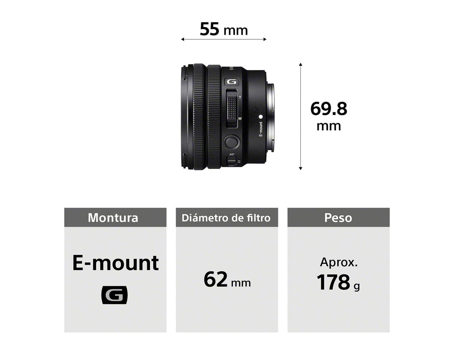 Lente Gran Angular Zoom 10-20mm F4 APS-C con Estabilizador Sony G