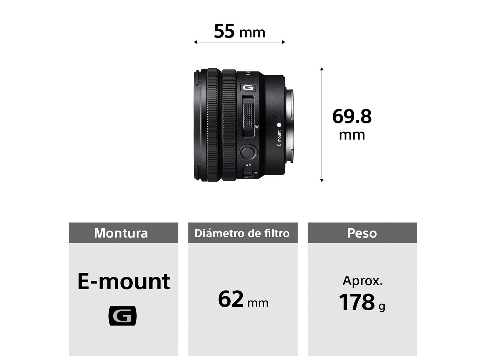 Lente Gran Angular Zoom 10-20mm F4 APS-C con Estabilizador Sony G
