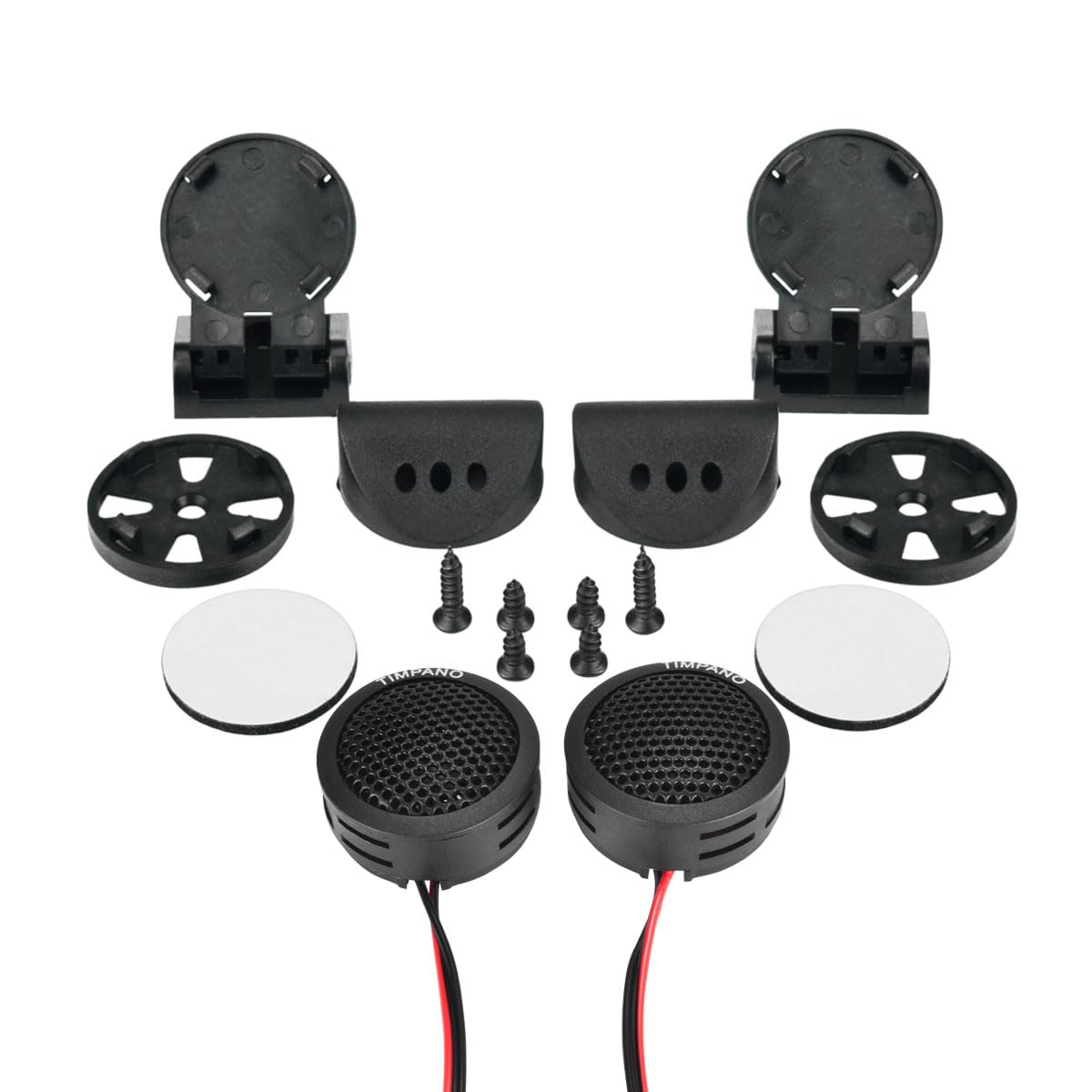 Timpano TPT-ST1 - altavoz de agudos de cúpula TPT-ST1, juego de altavoz de agudos de 1 pulgada para audio de coche, ángulo o montaje en superficie, cúpula suave de 4 ohmios, 180 vatios para audio