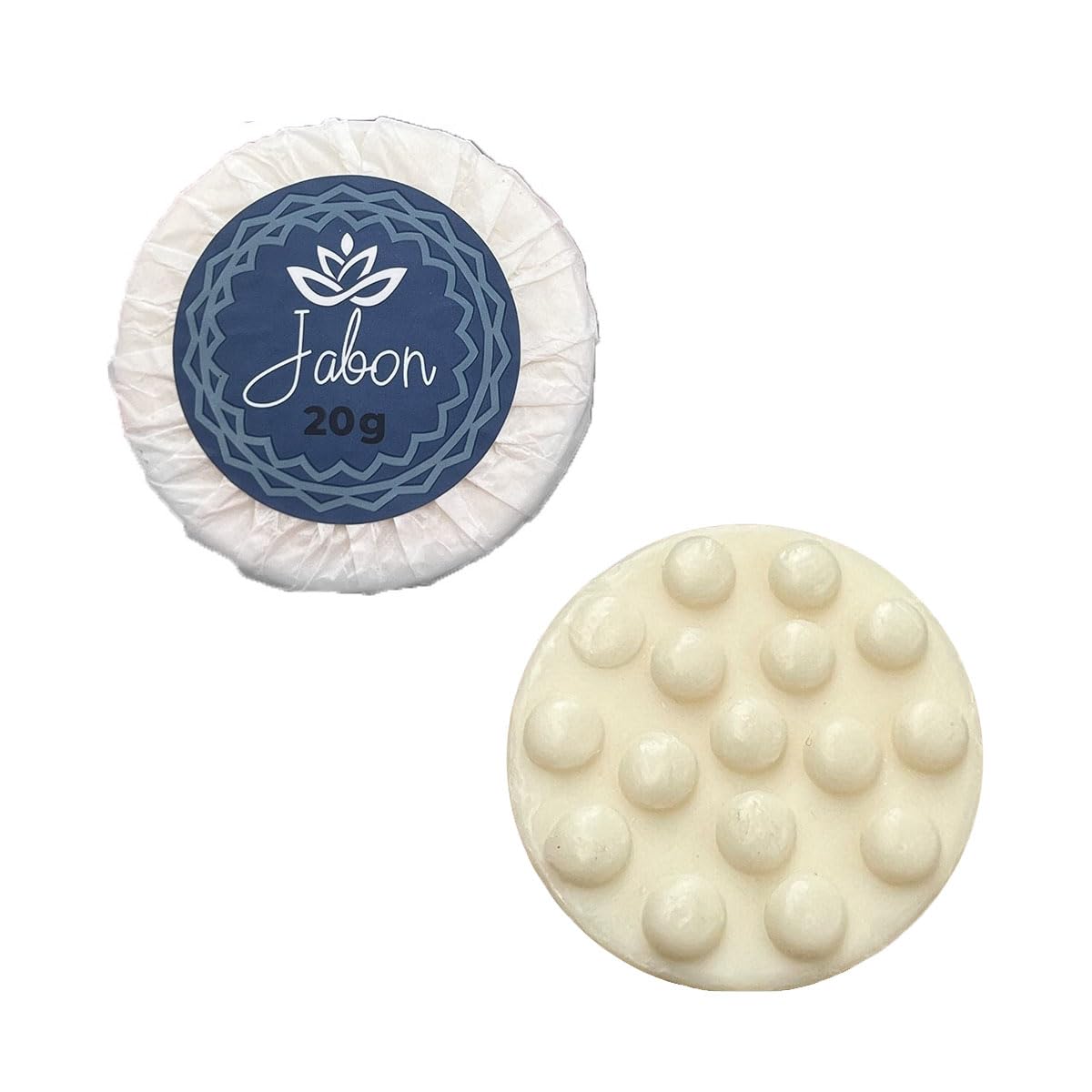 Caja de Jabón Corporal de 20g Con 100 Piezas, Mini Jabones Redondos Relajantes, Ideal Para Hoteles, Airbnb, Posadas, Hospitales, Spa, Jabon de Baño, Jabón Corporal Ecospa (Limón)