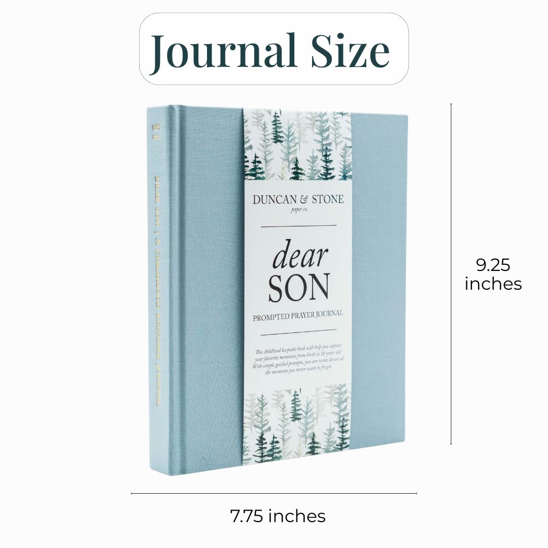 Duncan & Stone Dear Son Boy Mom Baby - Diario de libro de memoria, azul, 230 pg