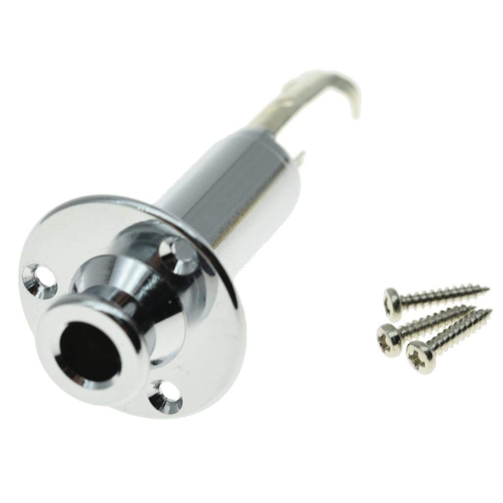 KAISH - Guitarra eléctrica acústica de 6,35 mm con conector de salida monopolina, con botón de salida chapado en cromo