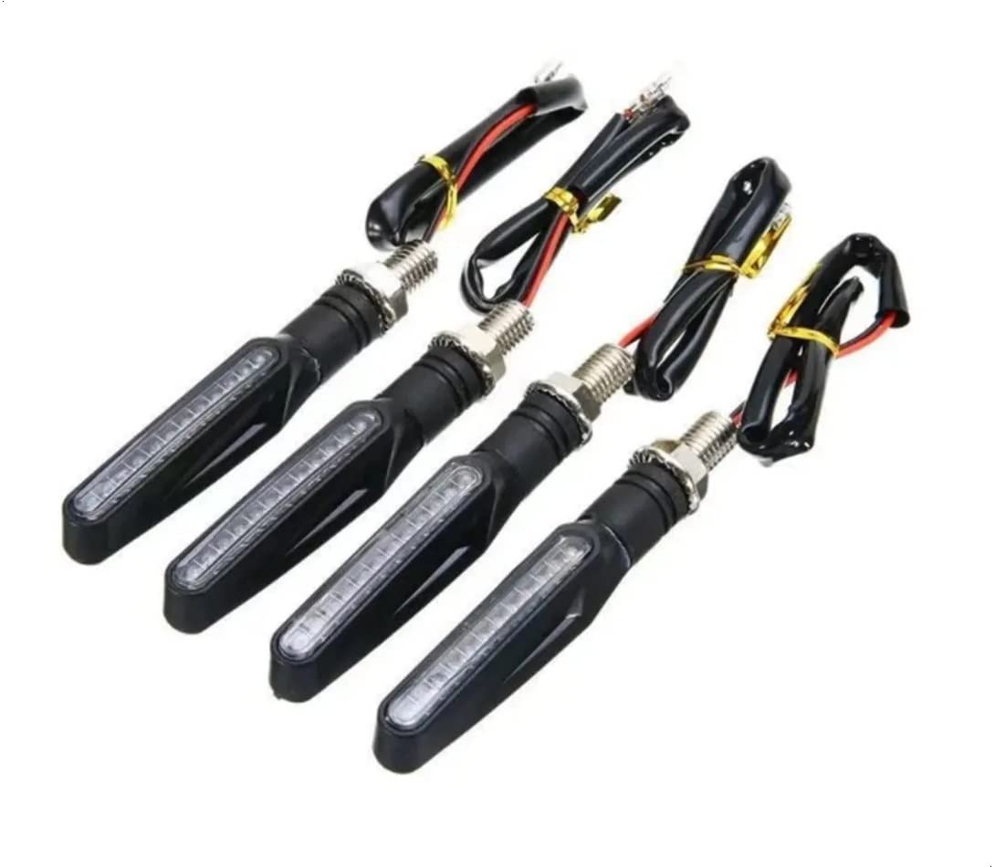 Direccionales Led Motocicleta Moto Secuencial Indicador Intermitente Luces 4pz (Blanco)