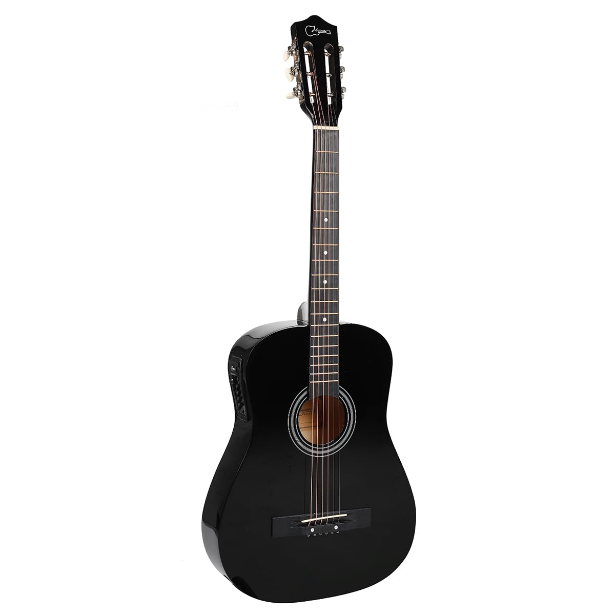 38 inch Electroacústica Guitarra Guitarra acustica con Afinadores,Correas,Cuerdas para Instrumentos,Plumillas,Cable amplificador guitarra,soul,Fundas para Guitarras 3/4 (Black3)