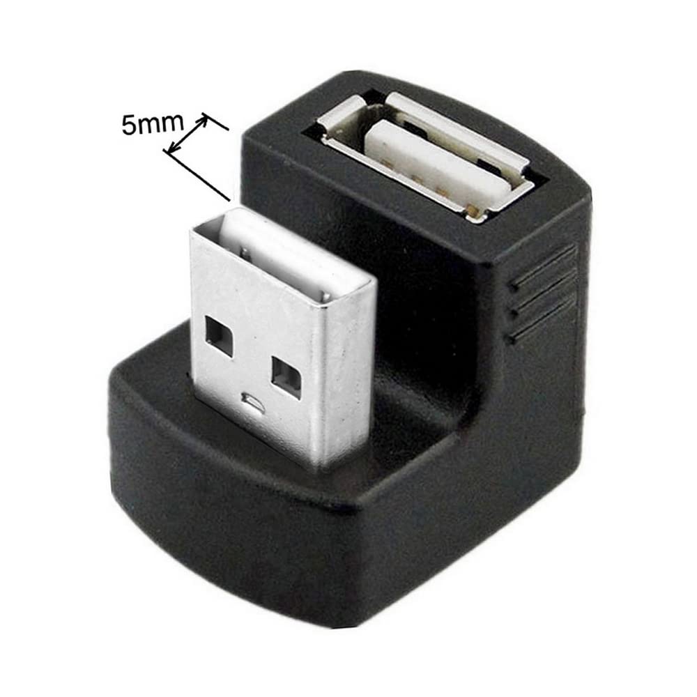 Adaptadores de Extensión USB 2.0 de CY Blanco en Ángulo de 90 Grados de Perfil Bajo