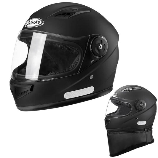 Casco de Moto para Motocicleta Integral Ajustable - Casco Motocicleta Integral con Lente antivaho HD, Babero de vellón extraíble Respirable y Ligero Matte Abatible Todas Las Tallas, Talla Única