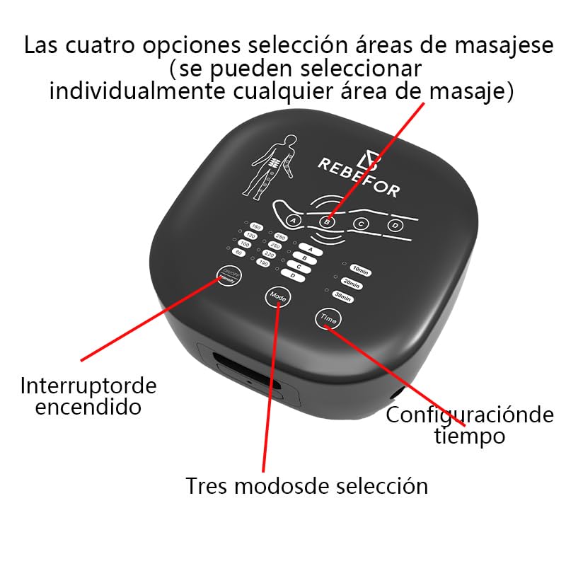 Botas de Masaje por Aire Comprimido para Piernas y Pies, Sistema de Compresión Eléctrica, Control Digital, 100 cm de Largo