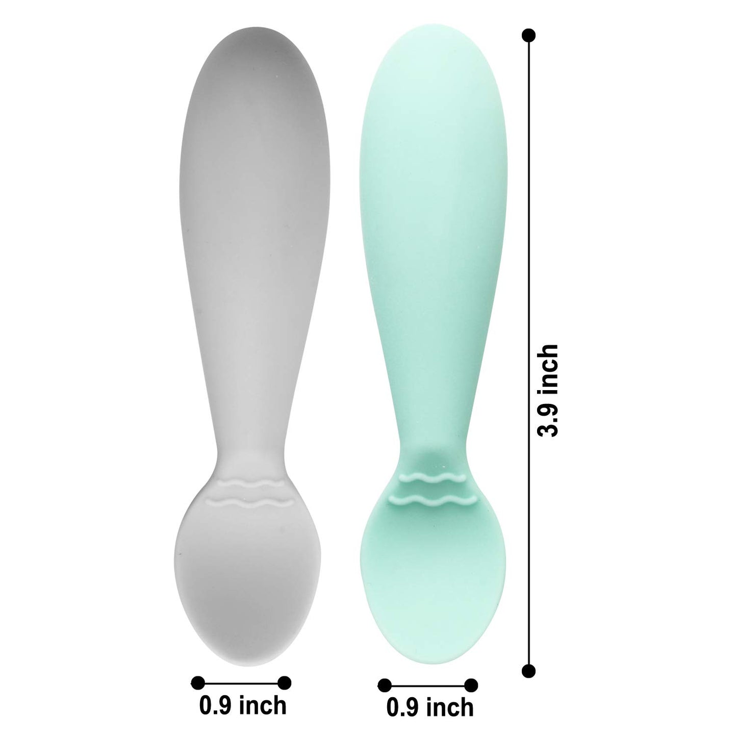 Cucharas PandaEar Rosa Silicona Suave Autoalimentable para Bebé
