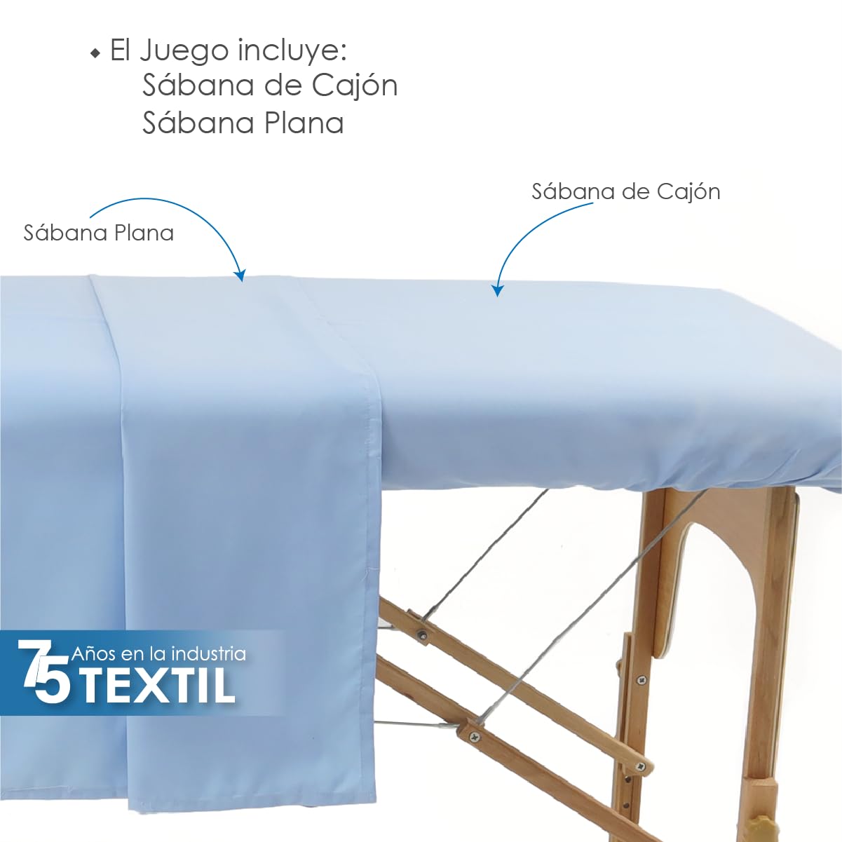 La Nueva Perla Juego Sabana Camilla Masaje Spa Exploracion Microfibra Color (Azul Cielo, 1 Juego (2 Piezas))