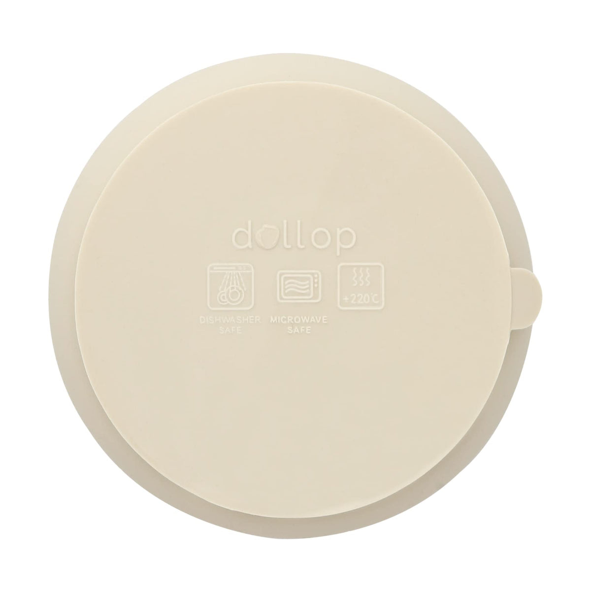 dollop - tazón de silicona con ventosa, sin BPA, apto para lavaplatos y microondas (arena)