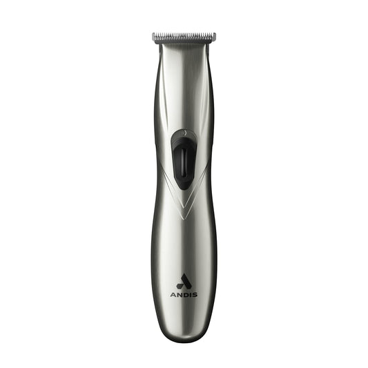 Andis 32810 Slimline Pro - Recortadora de barba sin cable, iones de litio, corte cerrado, hoja en T sin huecos, cromo