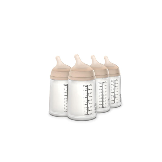 Biberón Anticólico Suavinex Zero Zero Light Ivory con Flujo Adaptable Paquete de 4