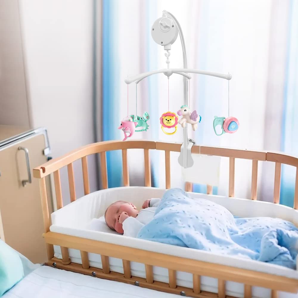 FineGood - Móvil para bebé con caja musical - Móvil para cuna o cama - Soporte para campana