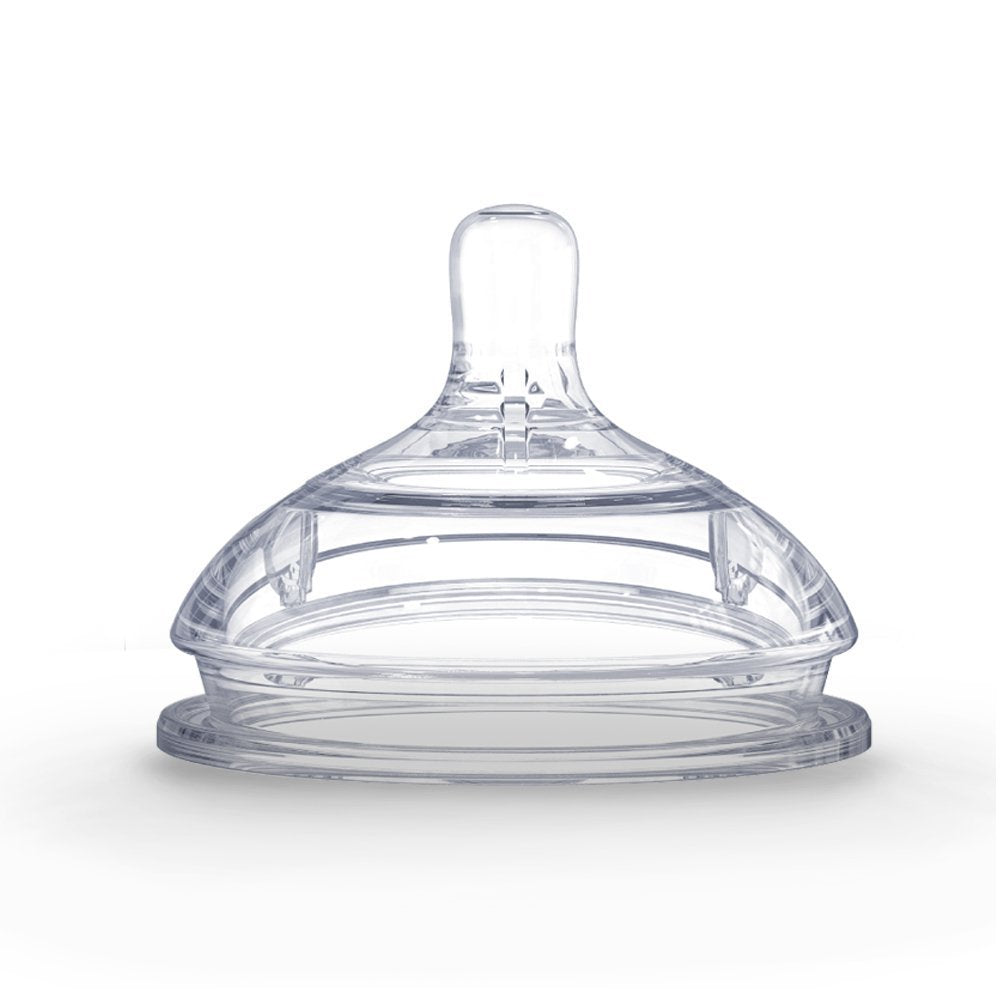 Comotomo Set de 2 Tetinas de Repuesto para Biberones, Flujo Rapido, Transparente