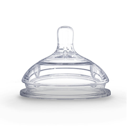 Comotomo Set de 2 Tetinas de Repuesto para Biberones, Flujo Rapido, Transparente