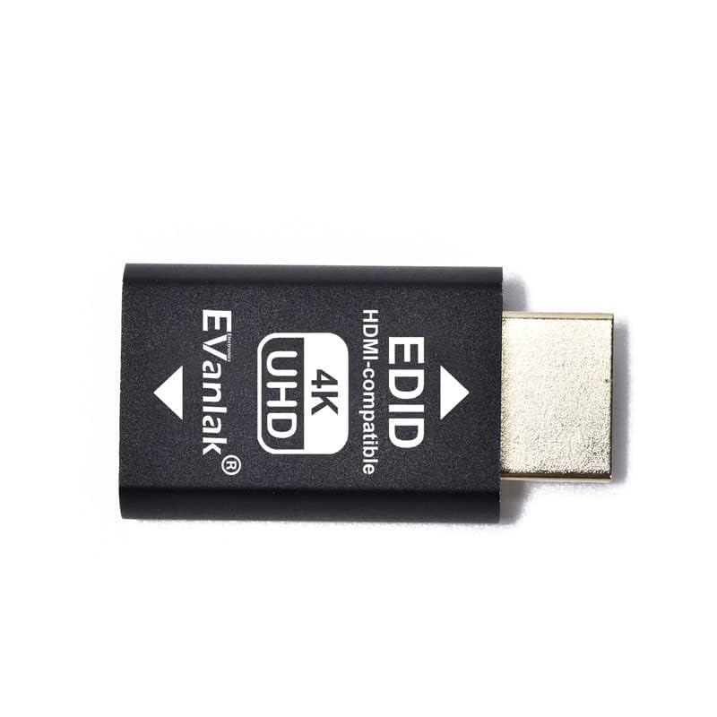 EVanlak 3rd Generrtion Hdmi Edid Emulador Passthrough eliminado Adaptador de emulador Funciona con Mac Thunderbolt a HDMI Switches/Extender/Receptor AV/Divisores de vídeo 4 K - 3840 x 2160 @60