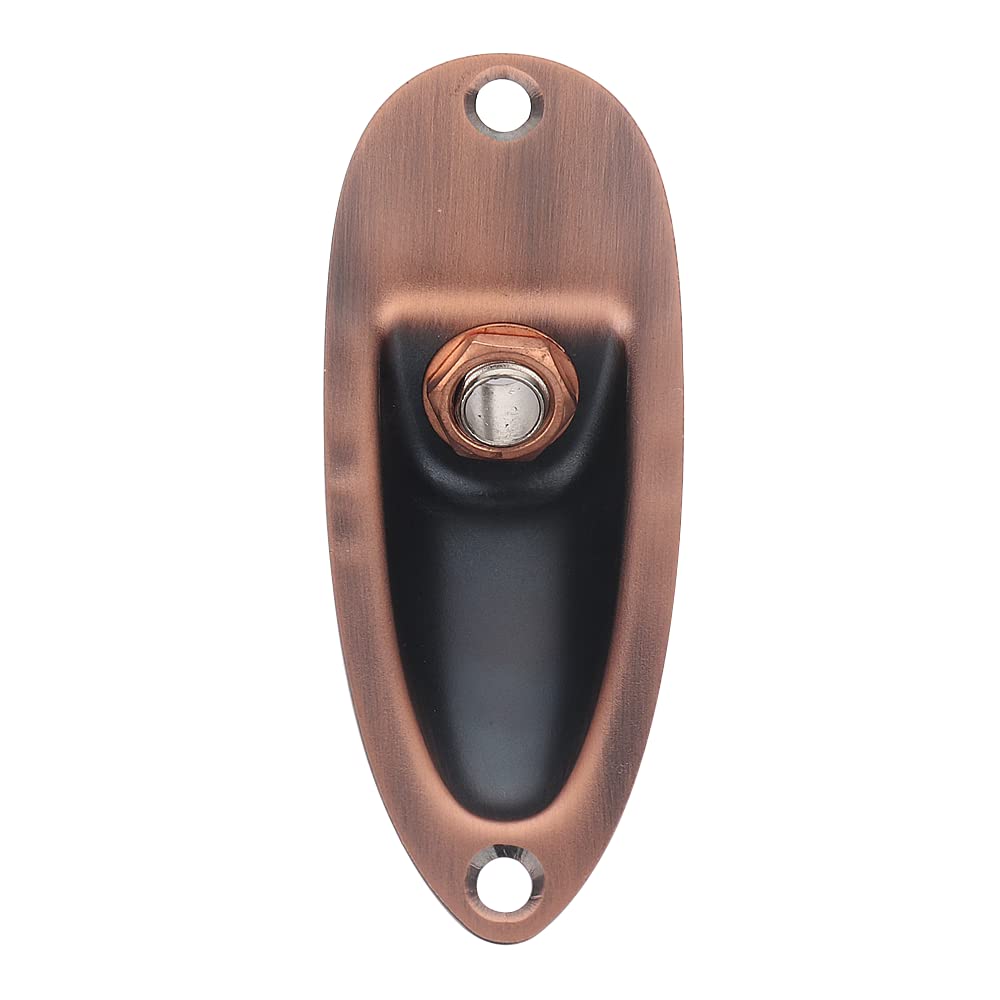 XIYANGJUAN - Conector de entrada para guitarra, cobre, color rojo, estilo barco, 1/4 pulgadas, con carga, salida de guitarra, casquillo para guitarra eléctrica Fender Strat Stratocaster (cobre rojo)