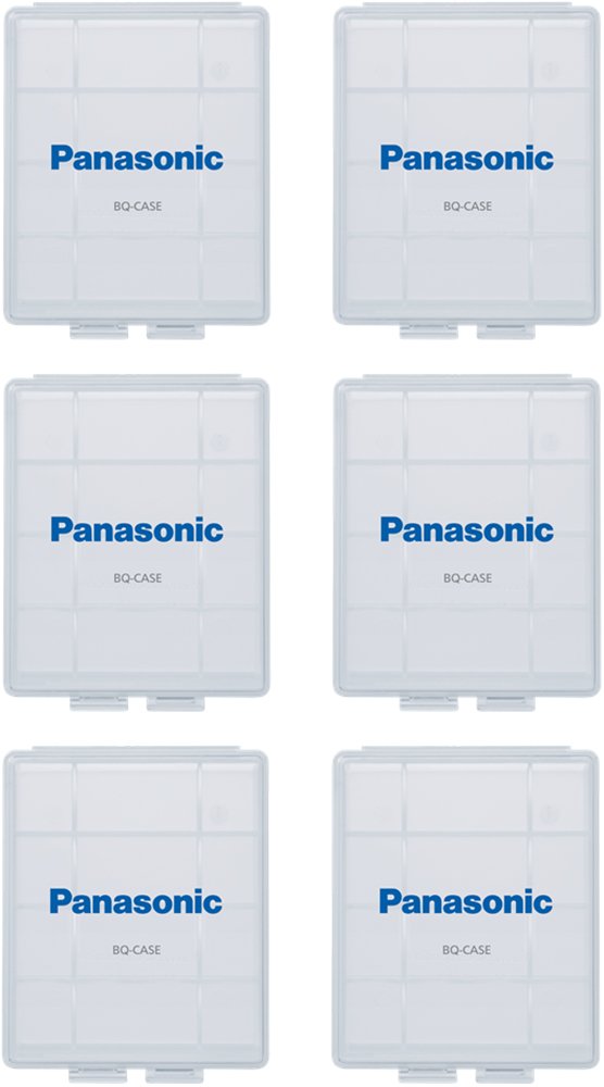 Cajas de Almacenamiento de Batería Panasonic Eneloop Blanco Capacidad 4AA o 5AAA, Paquete de 6