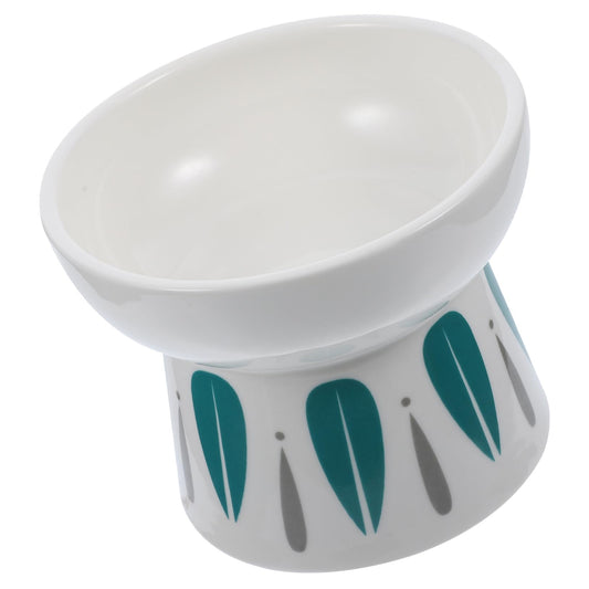FOMIYES Tazón De Comida para Gatos Cuenco Compacto para Gatos Cuencos Elevados para Gatos De Interior Cuenco De Alimentación Platos De Comida para Gatos Bisel Plato De Gato Cerámica