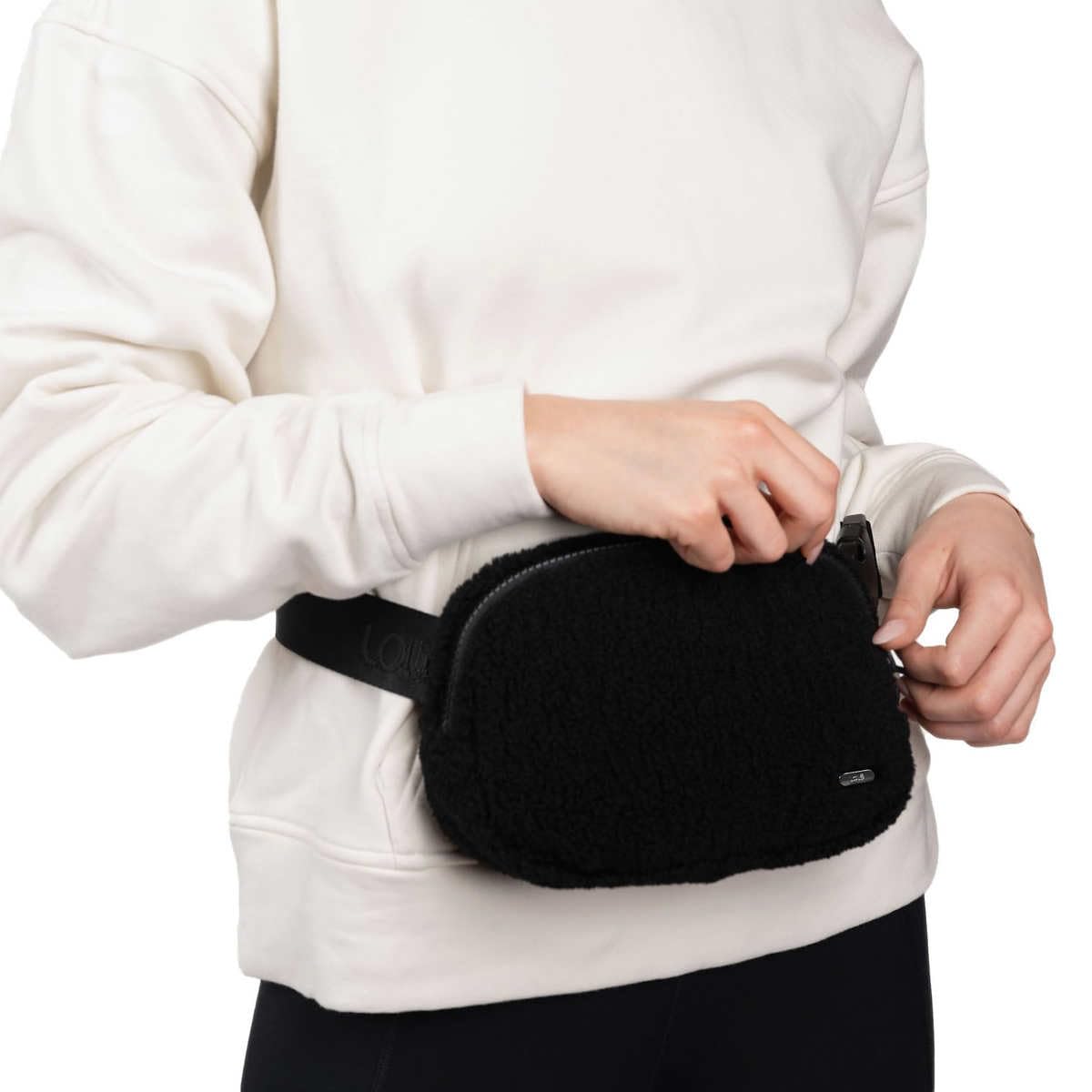 Lole - Bolsa de cinturón Sherpa Unisex, Negro, Negro, Ajustable, multiusos