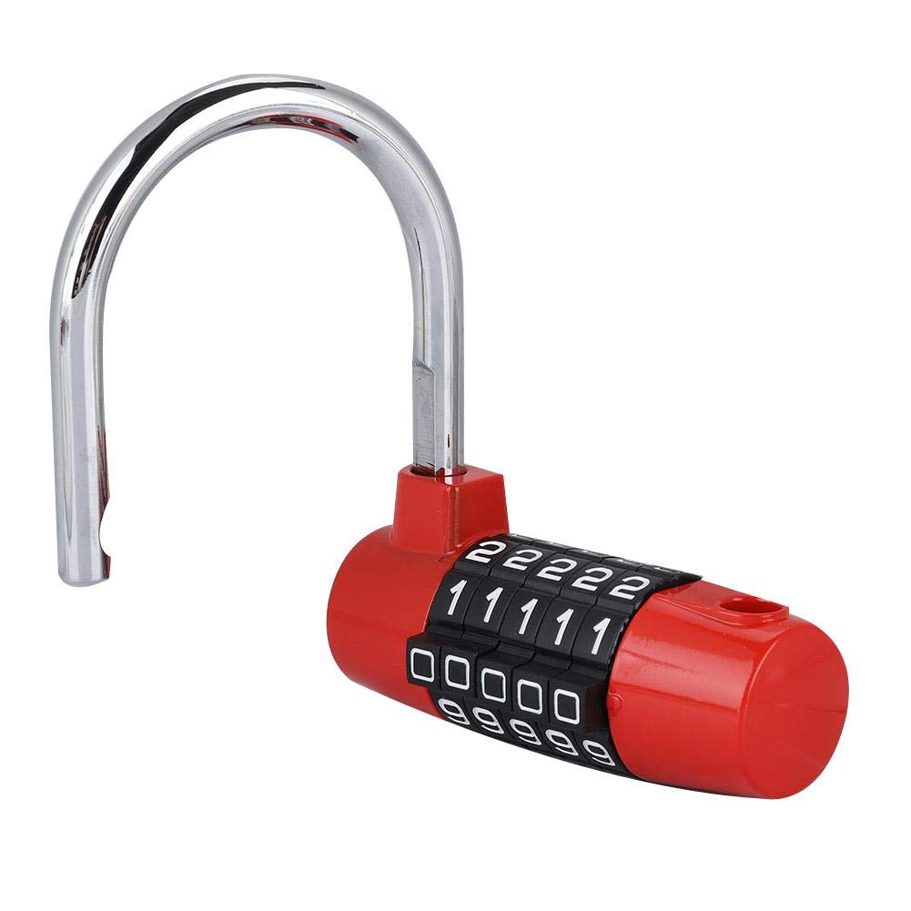 Candado de 5 dígitos, Cerradura de casillero Aleación de zinc, U forma de Cerradura Combinación de Puerta Maleta para gimnasio, Escuela, Hogar, Oficina, Viajes, Gabinete, Bicicleta(roja)