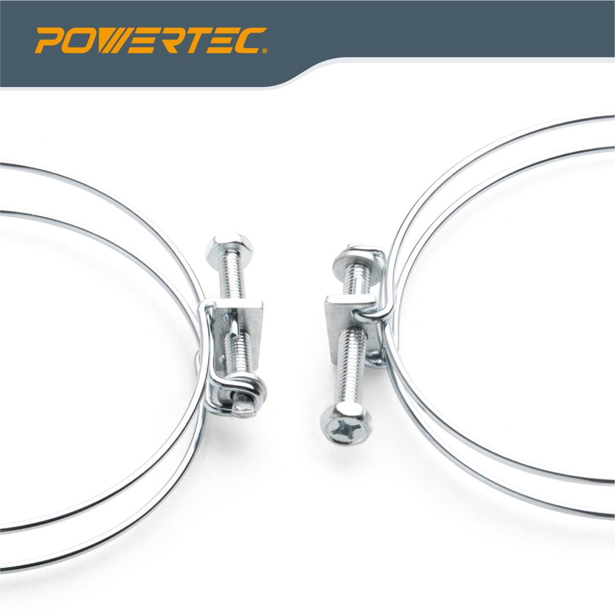 Abrazadera de Manguera Powertec de 4 Pulgadas, Paquete de 5